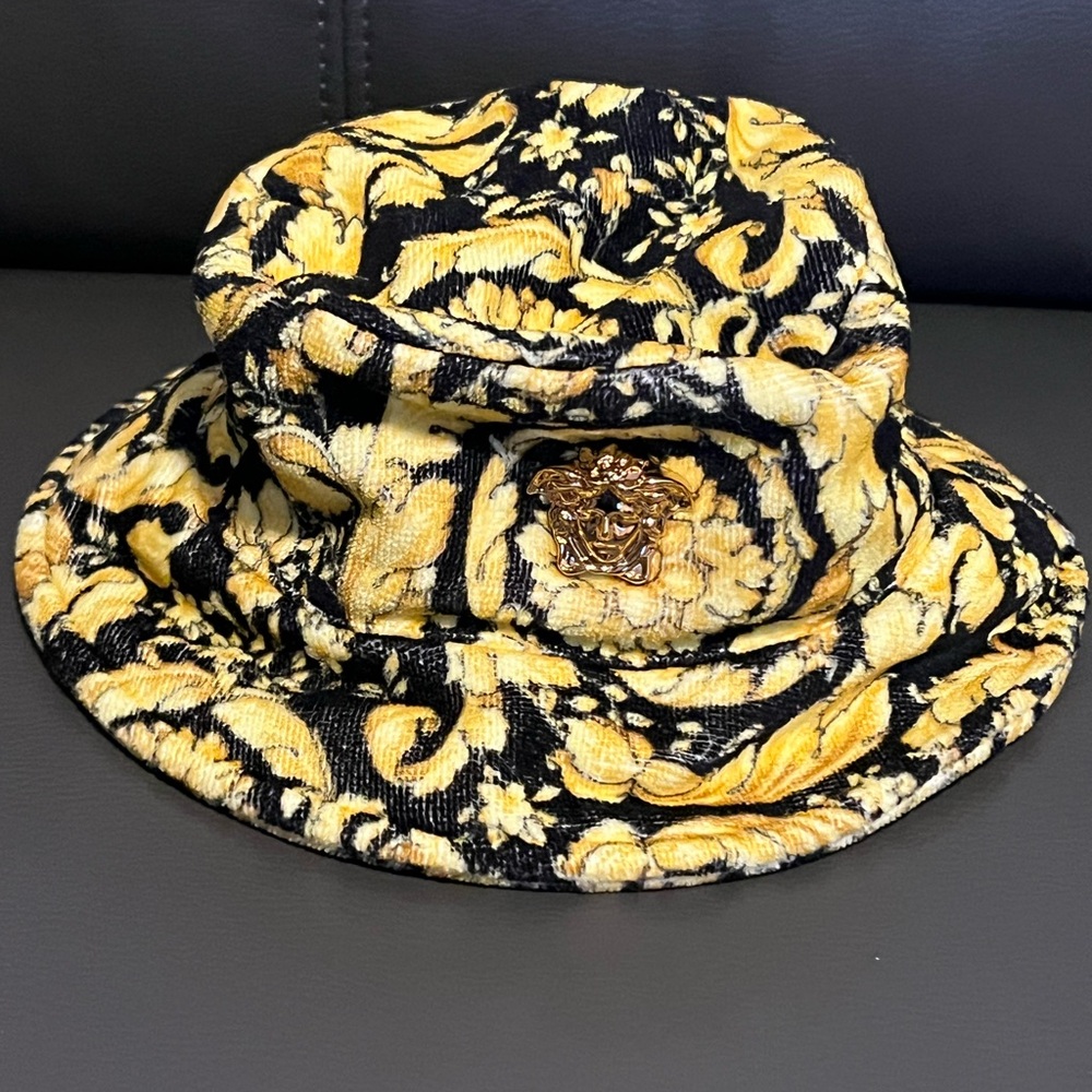 Versace Gold and Black Baroque Bucket Hat